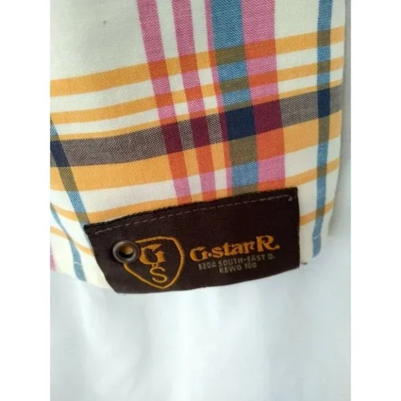 G-Star Raw Mens Long Sleeve Shirt with Pearl Snap Buttons and Large Logo - Sz L - Picture 8 of 10